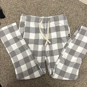 Hollister Gray and White Plaid Sleepwear